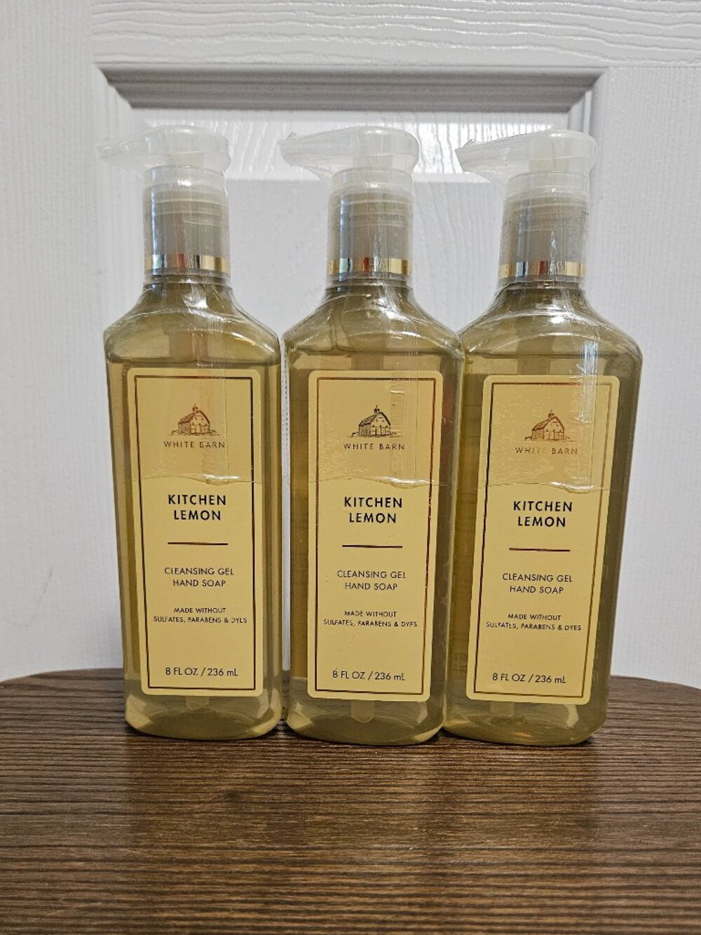 3-Pack Bath & Body Works KITCHEN LEMON Cleansing Gentle Gel Hand Soap 8 fl.oz
